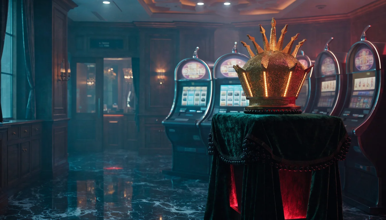 Golden jackpot trophy in an elegant UK casino lounge