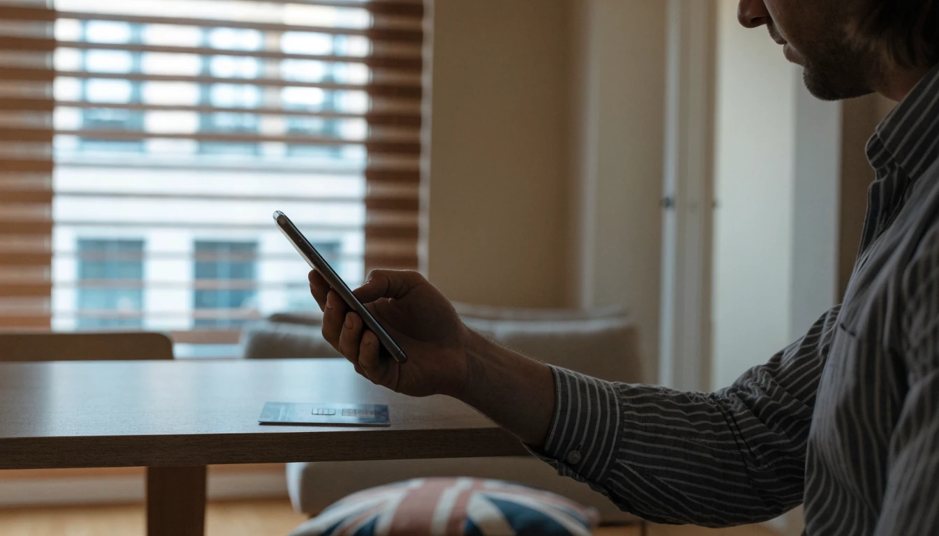 UK gambler checking a secure payment method on a smartphone