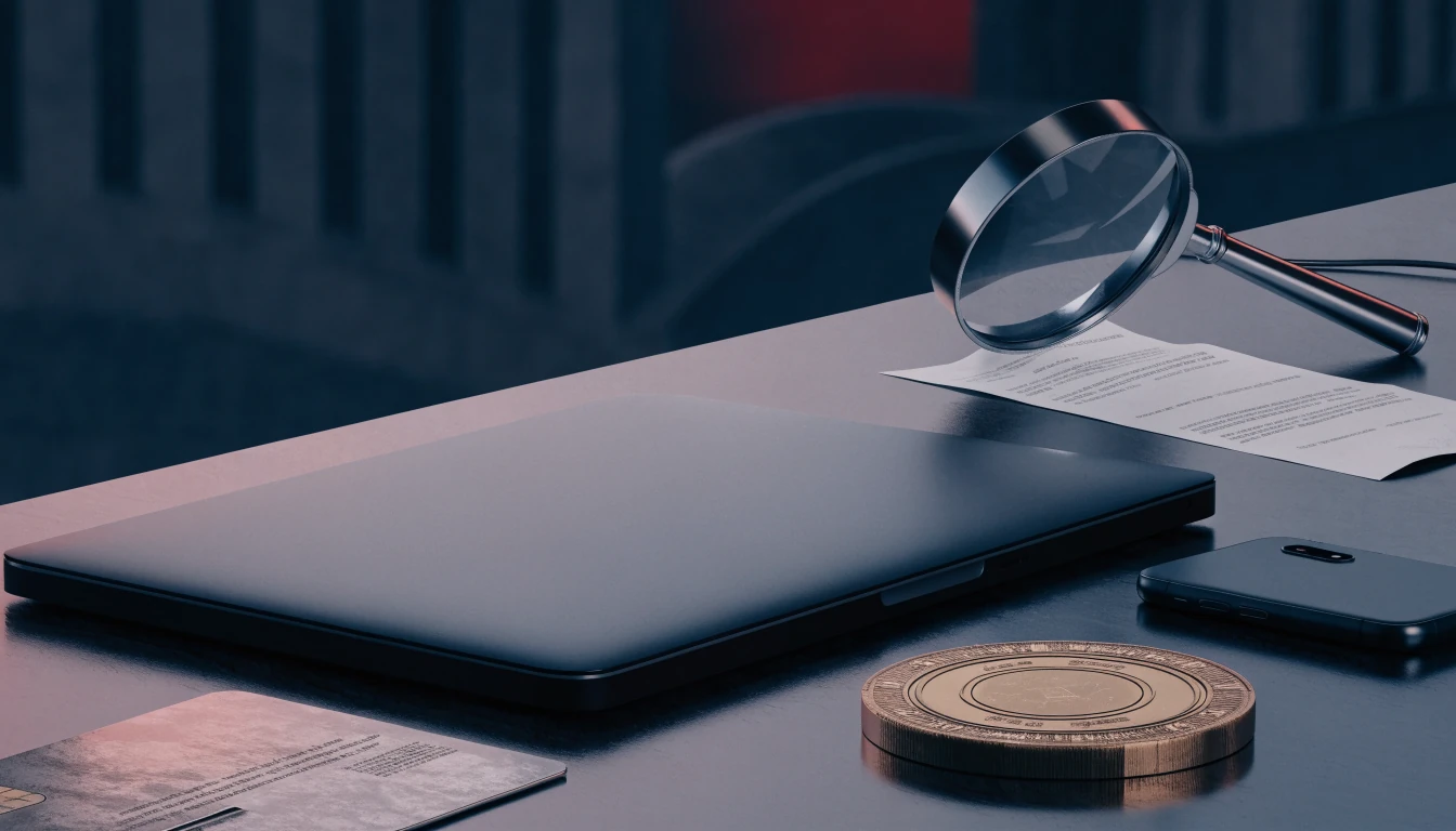 Secure payment verification items arranged on a sophisticated UK casino desk