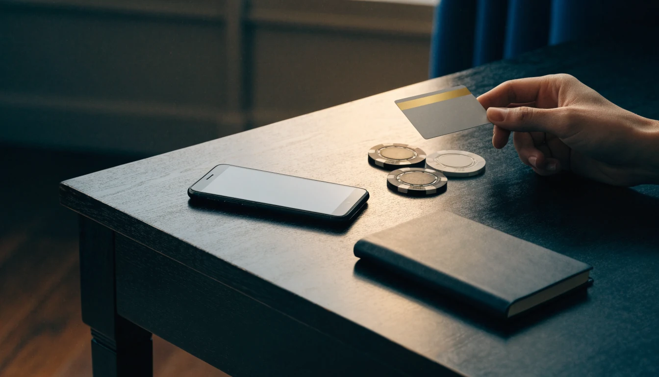 Smartphone and payment card representing Zimpler deposits at UK casinos