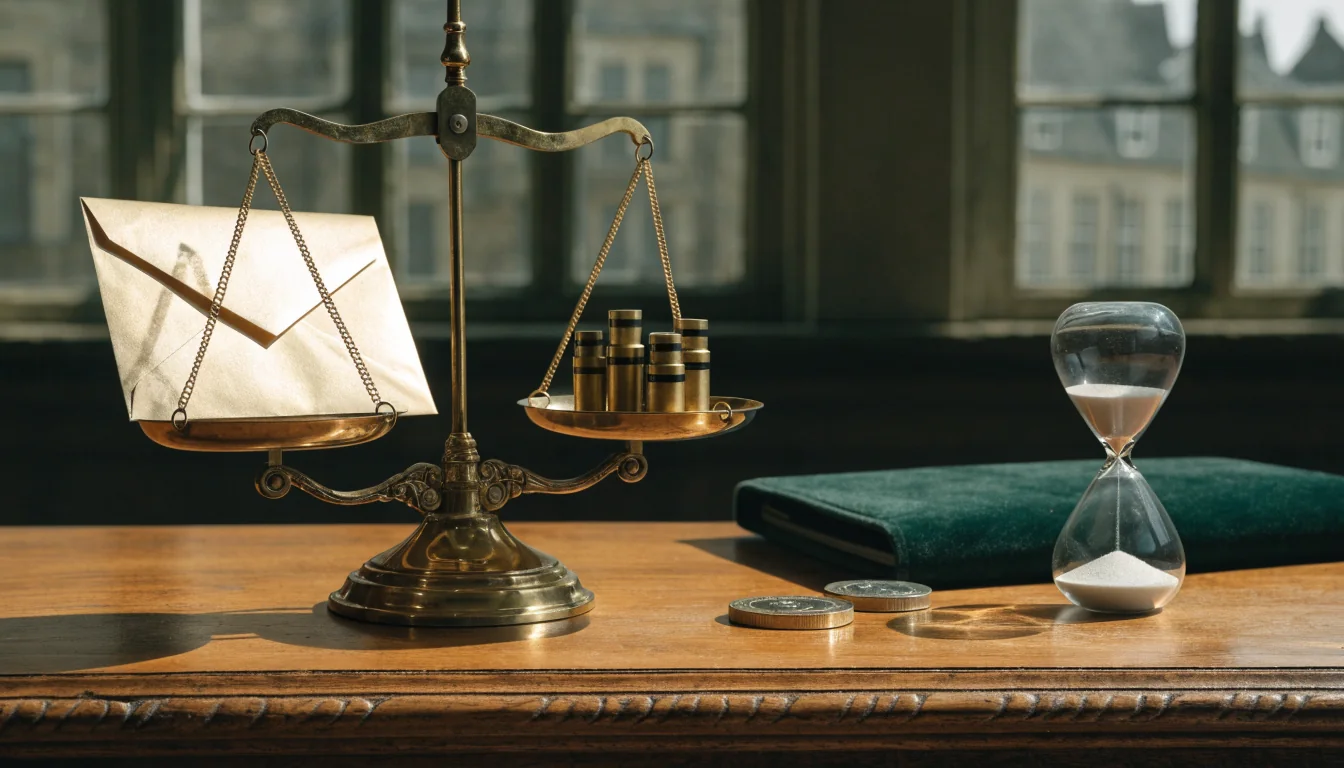 A balanced scale shows that bonus conditions determine value.